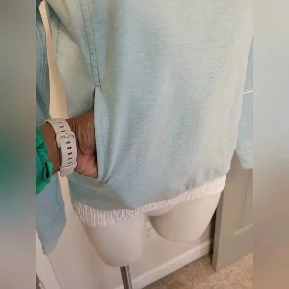 Lululemon All Good Pullover French Terry Aqua Heather Tranquil Blue Hoodie(6) - Picture 8 of 10